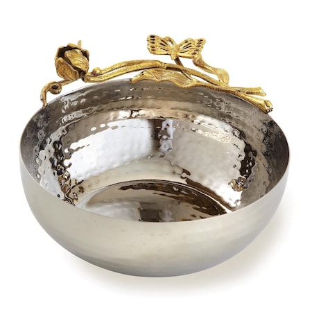 Jiallo 6 in. Dia. Butterfly Bowl, Gold 70062